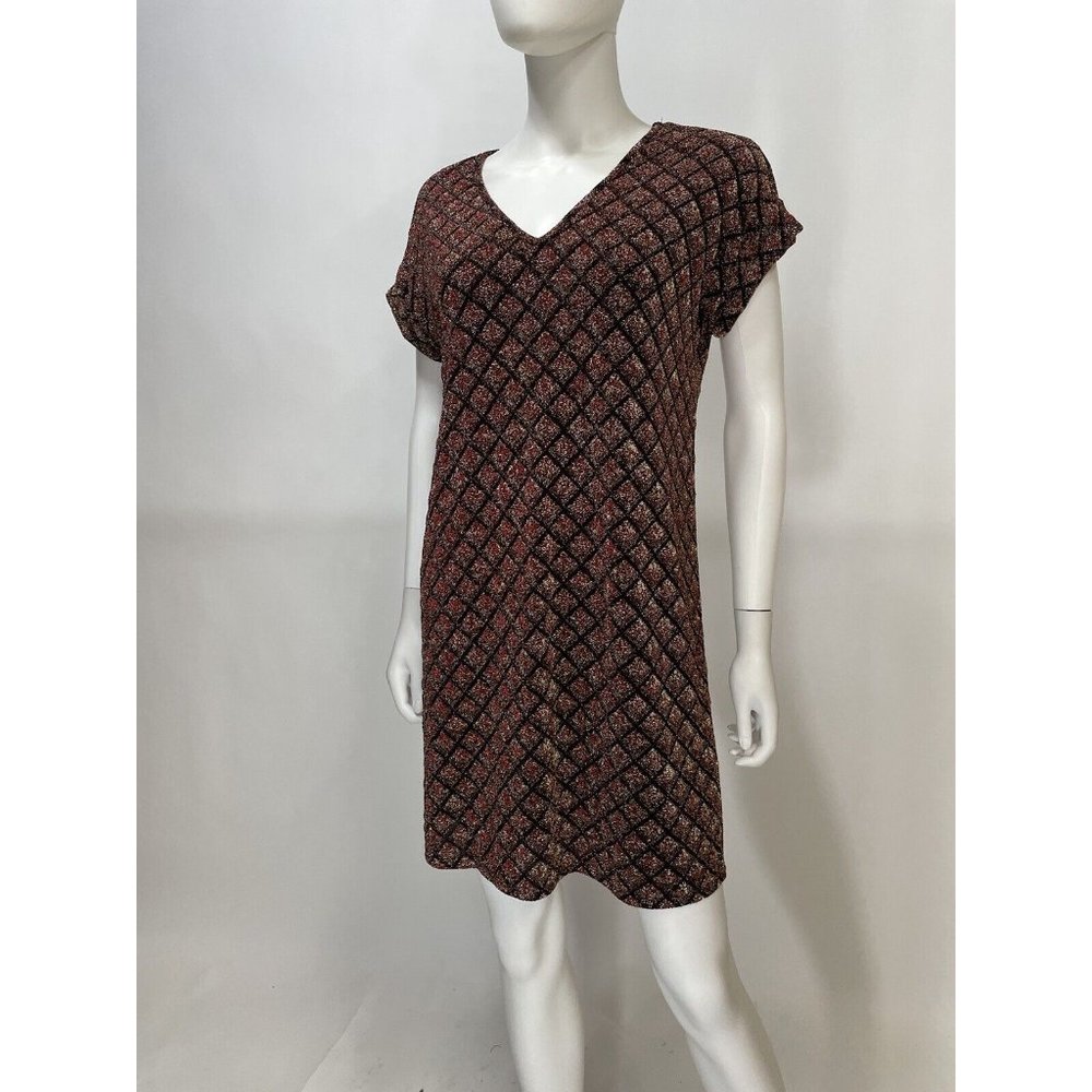 Entro Lavafall Metallic Short Sleeve Mini Dress